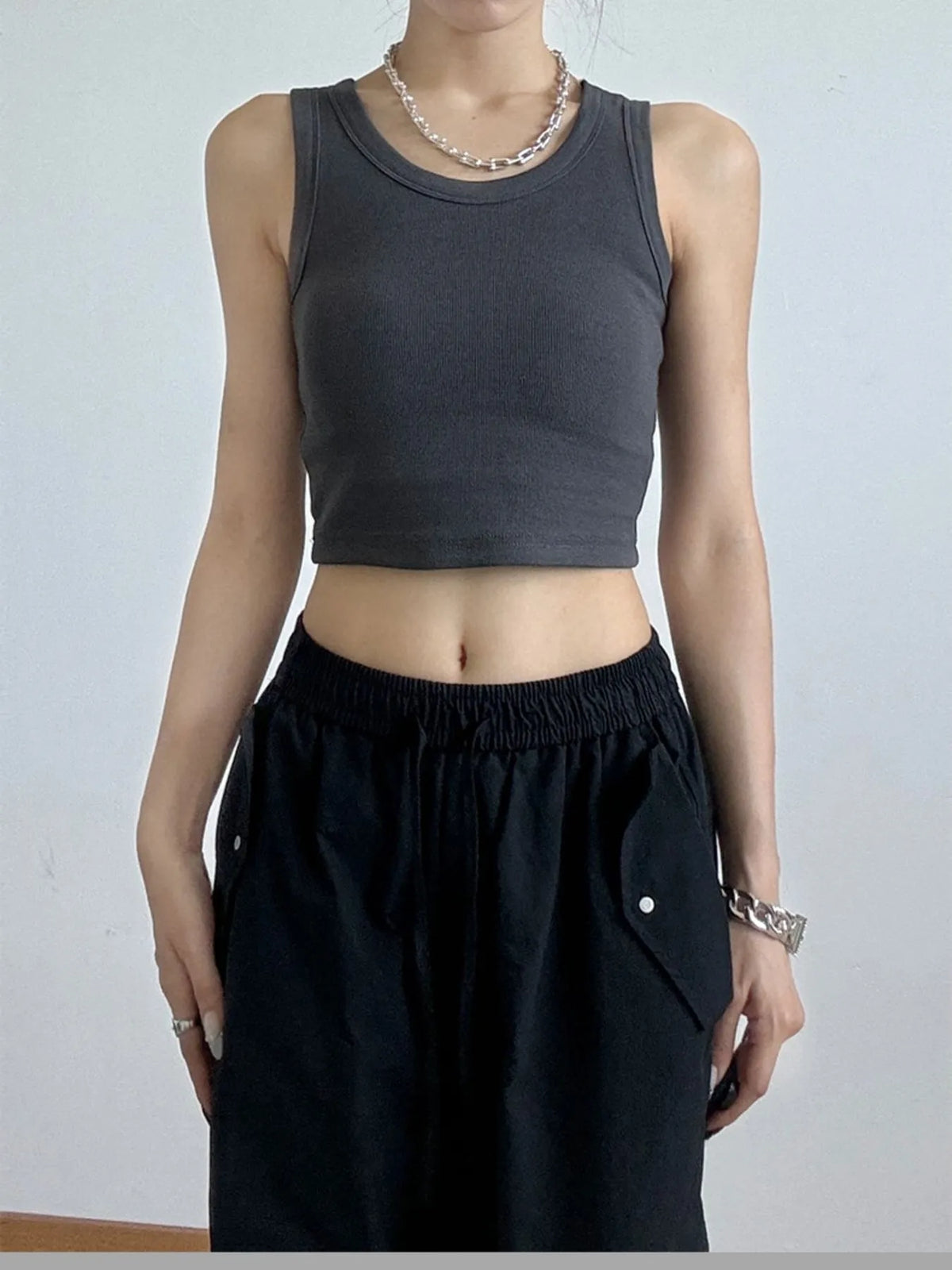 Ribbed Crop Tank Top Women's Tops Luxurious Weddings