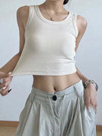 Ribbed Crop Tank Top Women's Tops Luxurious Weddings
