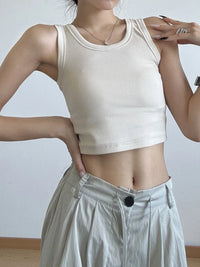 Ribbed Crop Tank Top Women's Tops Luxurious Weddings