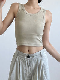 Ribbed Crop Tank Top Women's Tops Luxurious Weddings