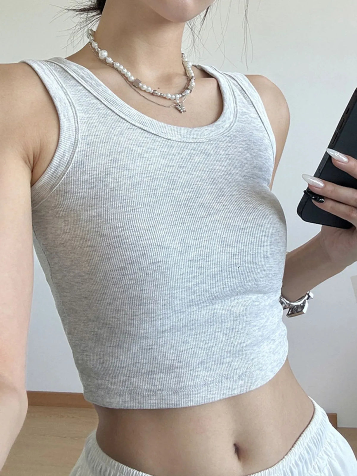 Ribbed Crop Tank Top Women's Tops Luxurious Weddings