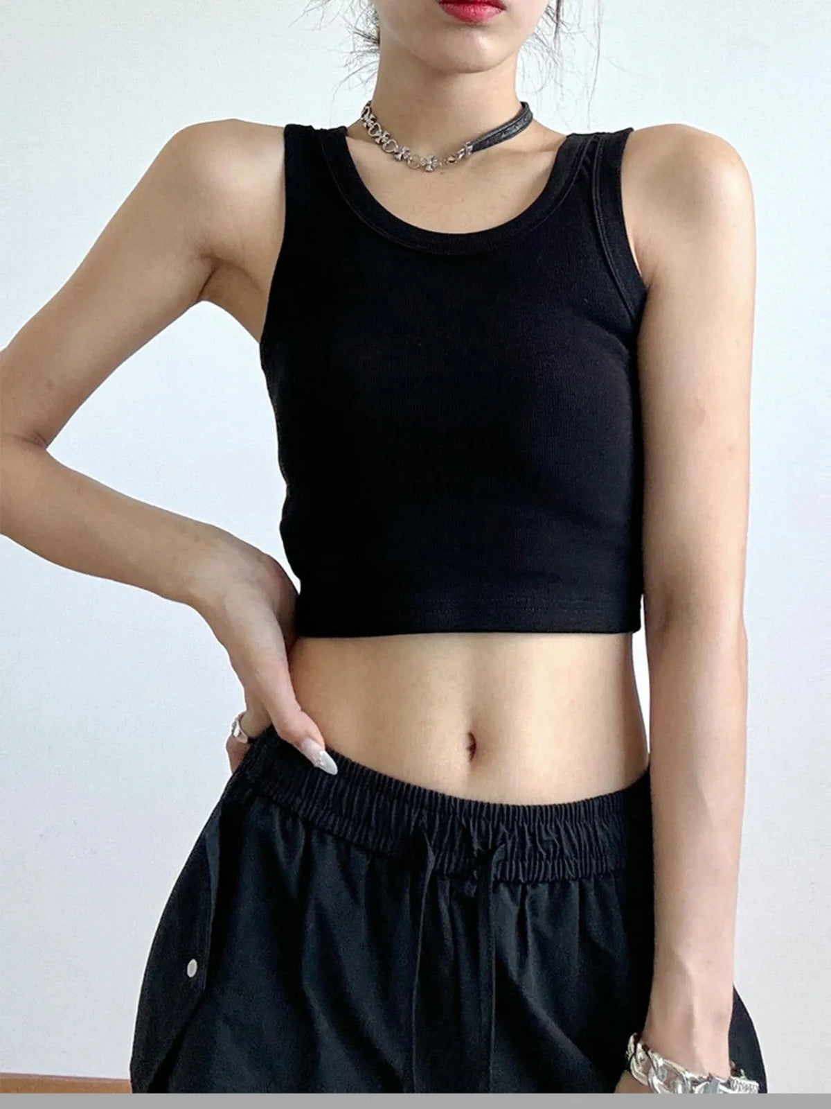Ribbed Crop Tank Top Women's Tops Luxurious Weddings