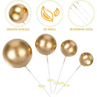 Rose Gold Silver Balls Cake Toppers Cake Decorations Luxurious Weddings