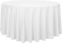 White Round Satin Tablecloths Tablecloth Luxurious Weddings