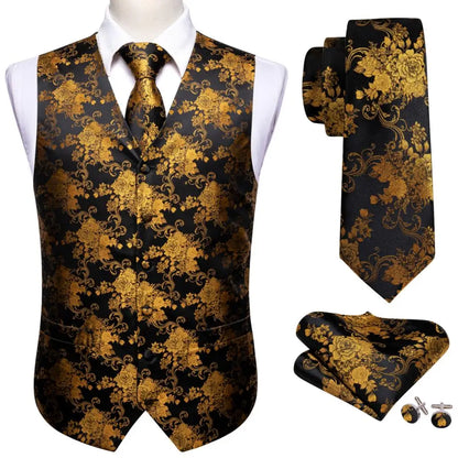Men’s Luxury Silk Waistcoat Set | Gold Waistcoat Sets Luxurious Weddings