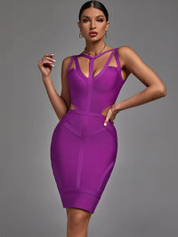 Monica Purple Bandage Dress Dress Luxurious Weddings