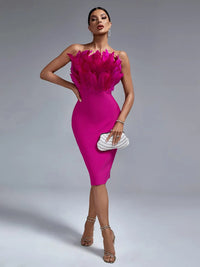 Sexy Pink Bandage Bodycon Dress Dresses Luxurious Weddings