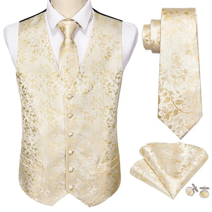 Men’s Luxury Silk Waistcoat Set | Gold Waistcoat Sets Luxurious Weddings