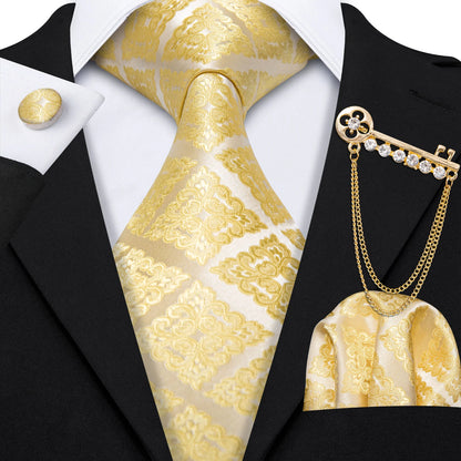 Gold Silk Tie Set Gold Tie set Luxurious Weddings