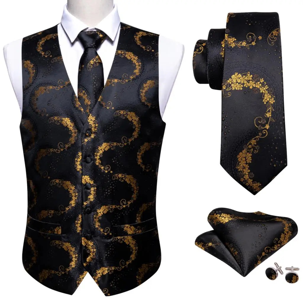Men’s Luxury Silk Waistcoat Set | Gold Waistcoat Sets Luxurious Weddings