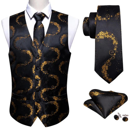 Men’s Luxury Silk Waistcoat Set | Gold Waistcoat Sets Luxurious Weddings