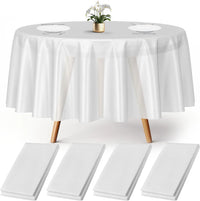 White Round Satin Tablecloths Tablecloth Luxurious Weddings