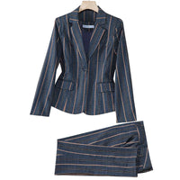 Striped High End Women's Suit Suits Luxurious Weddings