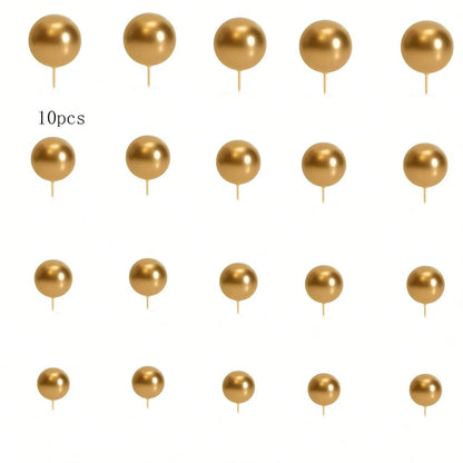 Gold Foam Ball Cake Toppers CAKE TOPPERS Luxurious Weddings