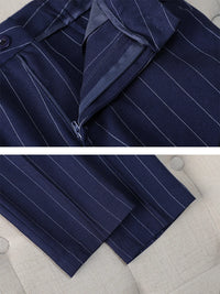 Autumn Winter Ladies Pin Stripe Pant Suit Suit Set Luxurious Weddings