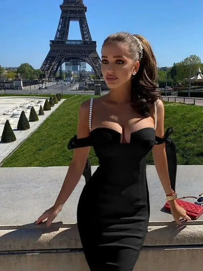 Emma-Louise White Bandage Dress Women Midi Party Dress Dresses Luxurious Weddings