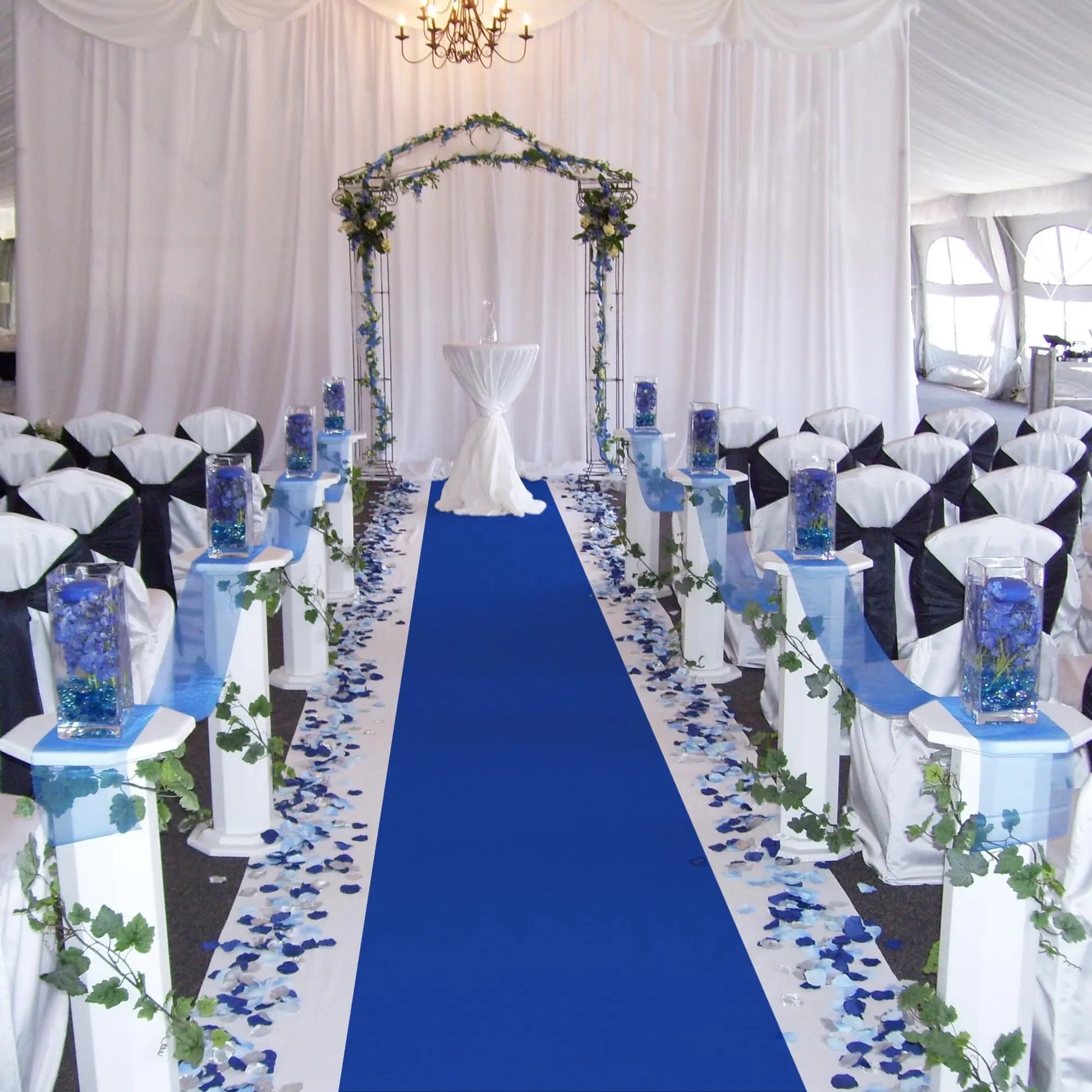Blue Aisle Runner Luxurious Weddings