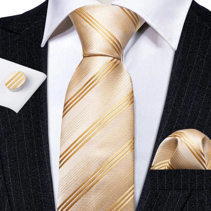 Gold Silk Tie Set Gold Tie set Luxurious Weddings