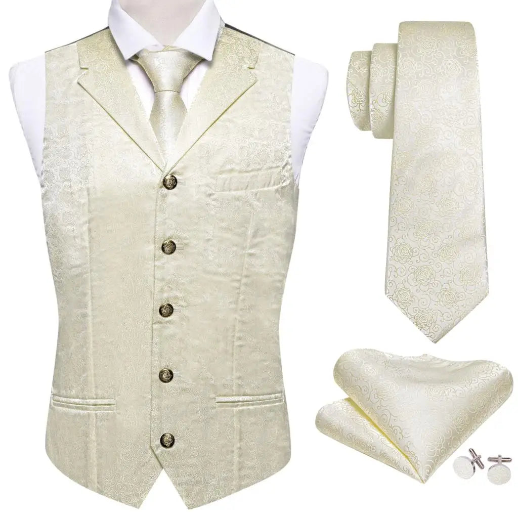Men’s Luxury Silk Waistcoat Set | Gold Waistcoat Sets Luxurious Weddings