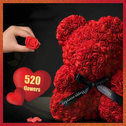 Rose Bear Gift Box with Lights for Valentine's Day Luxurious Weddings