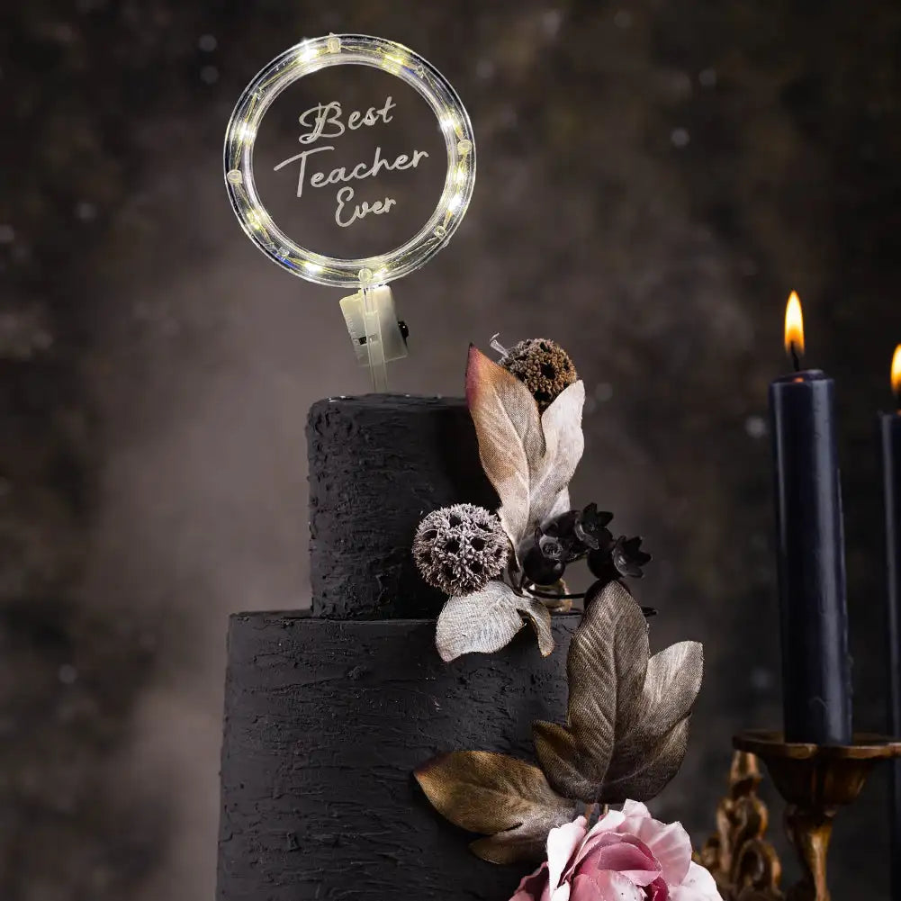 LED Happy Birthday Cake Topper Rose Cake Topper Luxurious Weddings