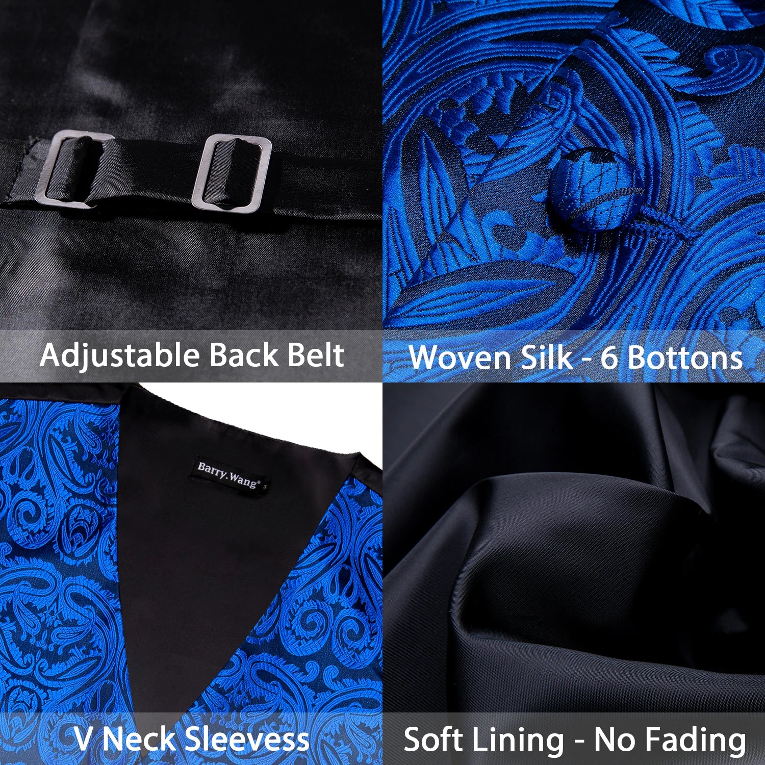 Men's Luxury Silk Waistcoat Set | Blue Waistcoat Luxurious Weddings