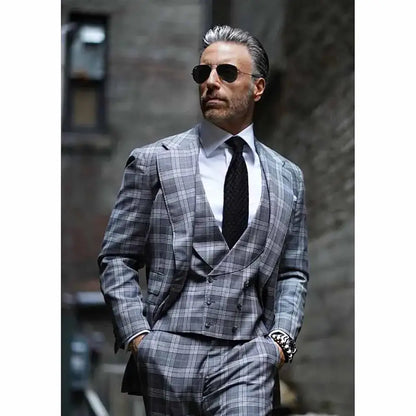 Luxury Plaid Men's Suit Set - Custom Bespoke Tailored bespoke Suit Luxurious Weddings