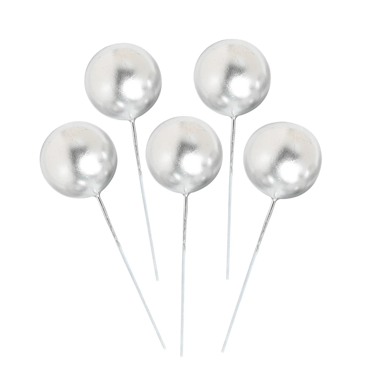 Rose Gold Silver Balls Cake Toppers Cake Decorations Luxurious Weddings
