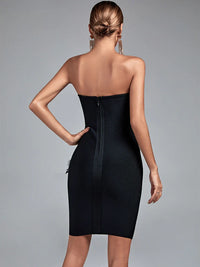 Green Lace Feather Bandage Dress Dress Luxurious Weddings