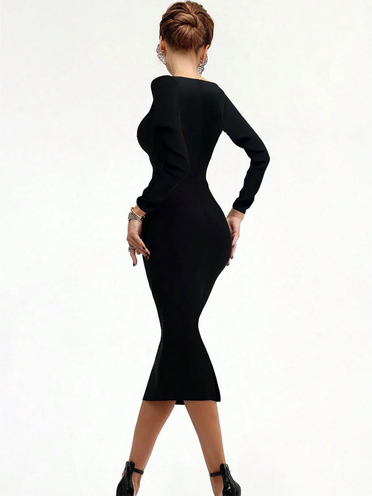 Elise Bodycon Black Evening Dress Dress Luxurious Weddings