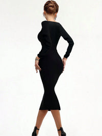Elise Bodycon Black Evening Dress Dress Luxurious Weddings