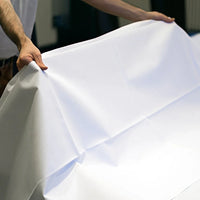 White Round Satin Tablecloths Tablecloth Luxurious Weddings