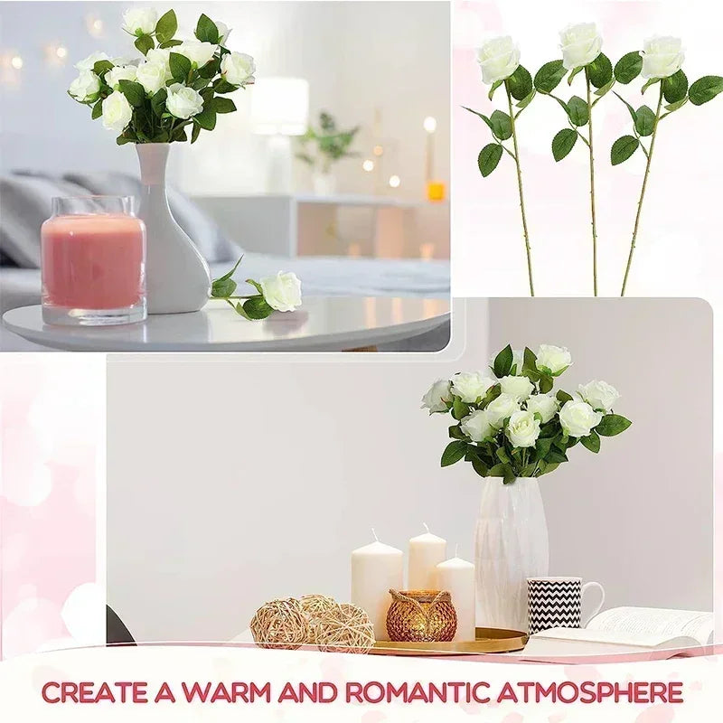 50 Silk Red Roses - Perfect for Weddings, Parties, and Home Decor Centerpieces Luxurious Weddings