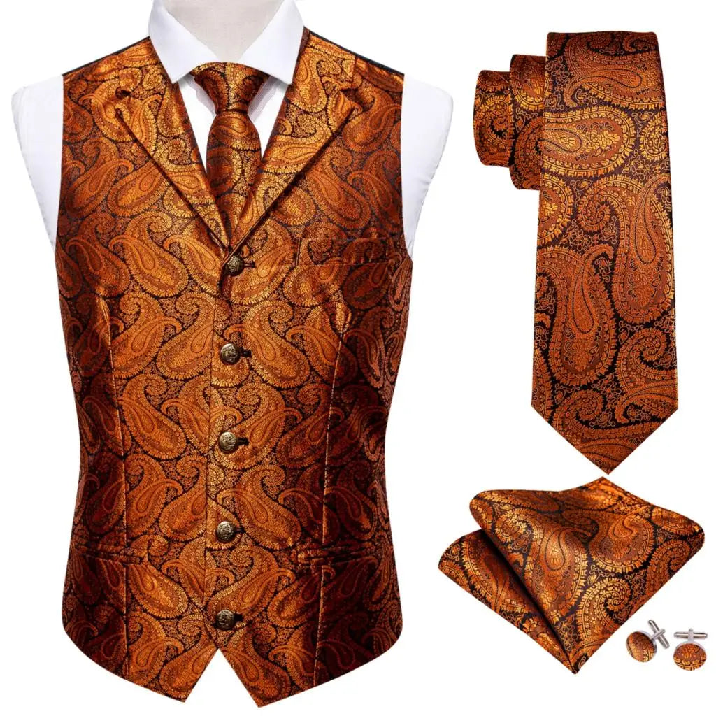 Men’s Luxury Silk Waistcoat Set | Gold Waistcoat Sets Luxurious Weddings