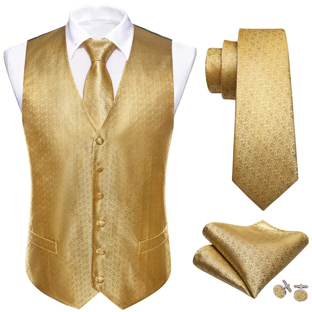 Men’s Luxury Silk Waistcoat Set | Gold Waistcoat Sets Luxurious Weddings