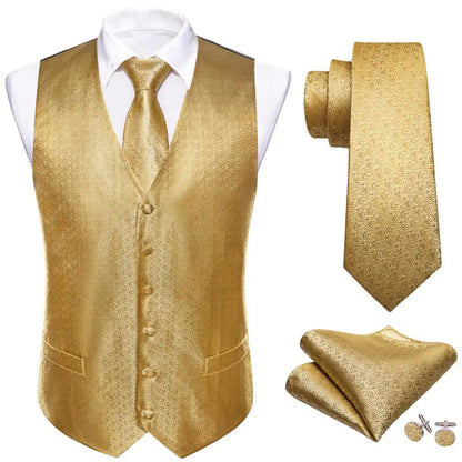 Men’s Luxury Silk Waistcoat Set | Gold Waistcoat Sets Luxurious Weddings
