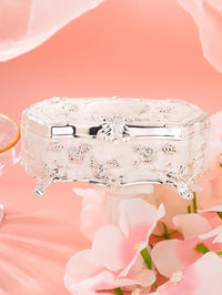 European Vintage Jewelry Trumpet Silver-plated Hand-Painted High-grade Makeup Organizer Luxurious Weddings