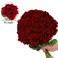50 Silk Red Roses - Perfect for Weddings, Parties, and Home Decor Centerpieces Luxurious Weddings
