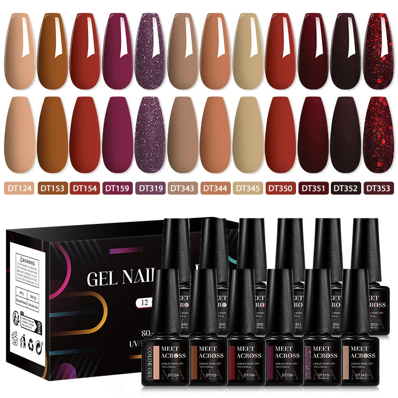 12Pcs Macaron Gel Nail Polish - UV Soak Off Kit nail kits Luxurious Weddings