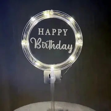 LED Happy Birthday Cake Topper Rose Cake Topper Luxurious Weddings