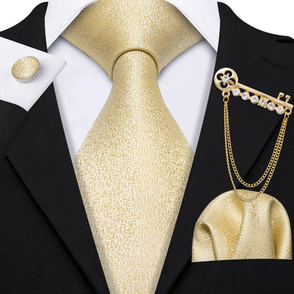 Gold Silk Tie Set Gold Tie set Luxurious Weddings