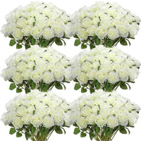50 Silk Red Roses - Perfect for Weddings, Parties, and Home Decor Centerpieces Luxurious Weddings