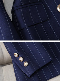 Autumn Winter Ladies Pin Stripe Pant Suit Suit Set Luxurious Weddings