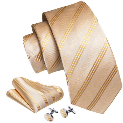 Gold Silk Tie Set Gold Tie set Luxurious Weddings