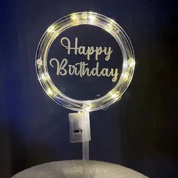 LED Happy Birthday Cake Topper Rose Cake Topper Luxurious Weddings