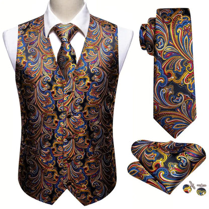 Men’s Luxury Silk Waistcoat Set | Gold Waistcoat Sets Luxurious Weddings