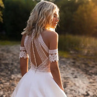 Satin Bohemian Wedding Dress Off the Shoulder wedding dress Luxurious Weddings