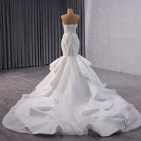 Crystal Square Collar Sequins Wedding Dress Wedding Dress Luxurious Weddings