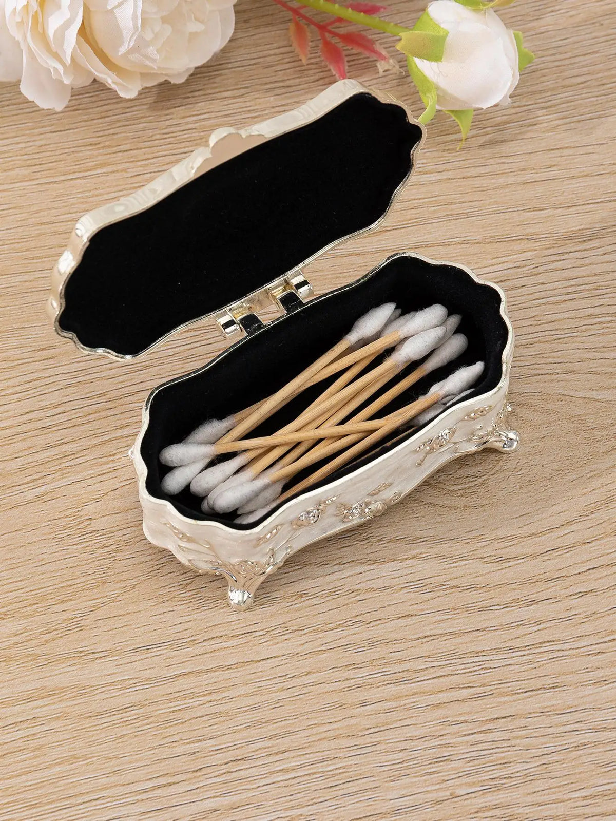 European Vintage Jewelry Trumpet Silver-plated Hand-Painted High-grade Makeup Organizer Luxurious Weddings