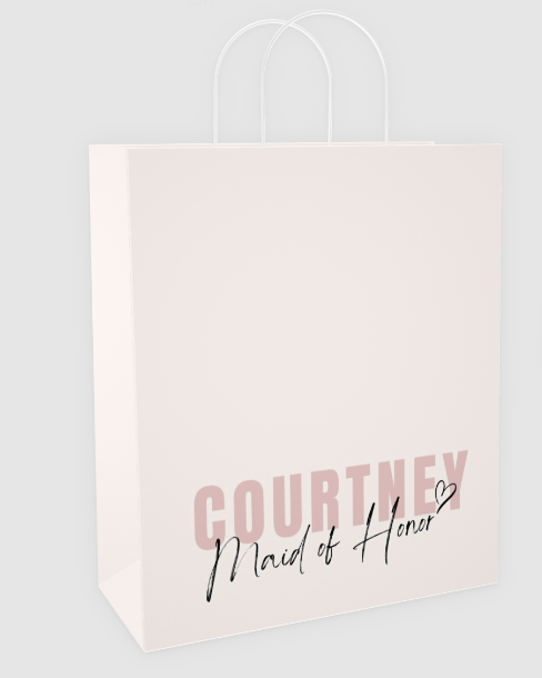 Custom Paper Gift Bag | Courtney Maid of Honor